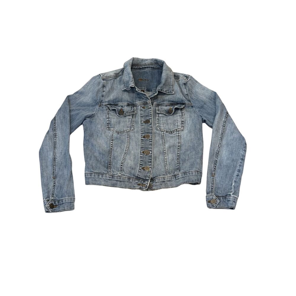 Kut from the Kloth Helena Medium Light Wash Blue Jean Denim Jacket Size M